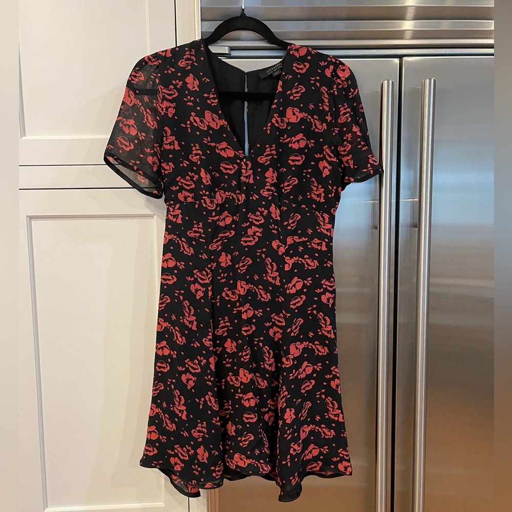 All Saints Floral and Black Dress Size 6